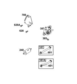 Fuel Supply Group Diagram and Parts List for 385777-2314-G1 200000 - 399999 Briggs and Stratton Engine